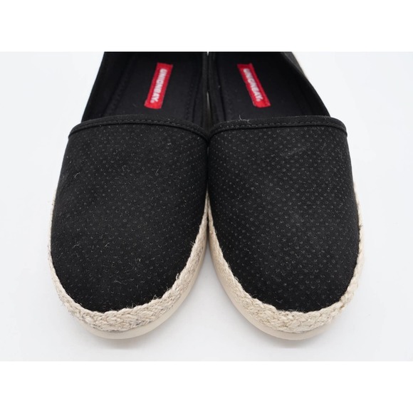 Union Bay Flats Womens 8 Black Perforated Faux Suede D'Orsay Slip On Shoes - Picture 6 of 11